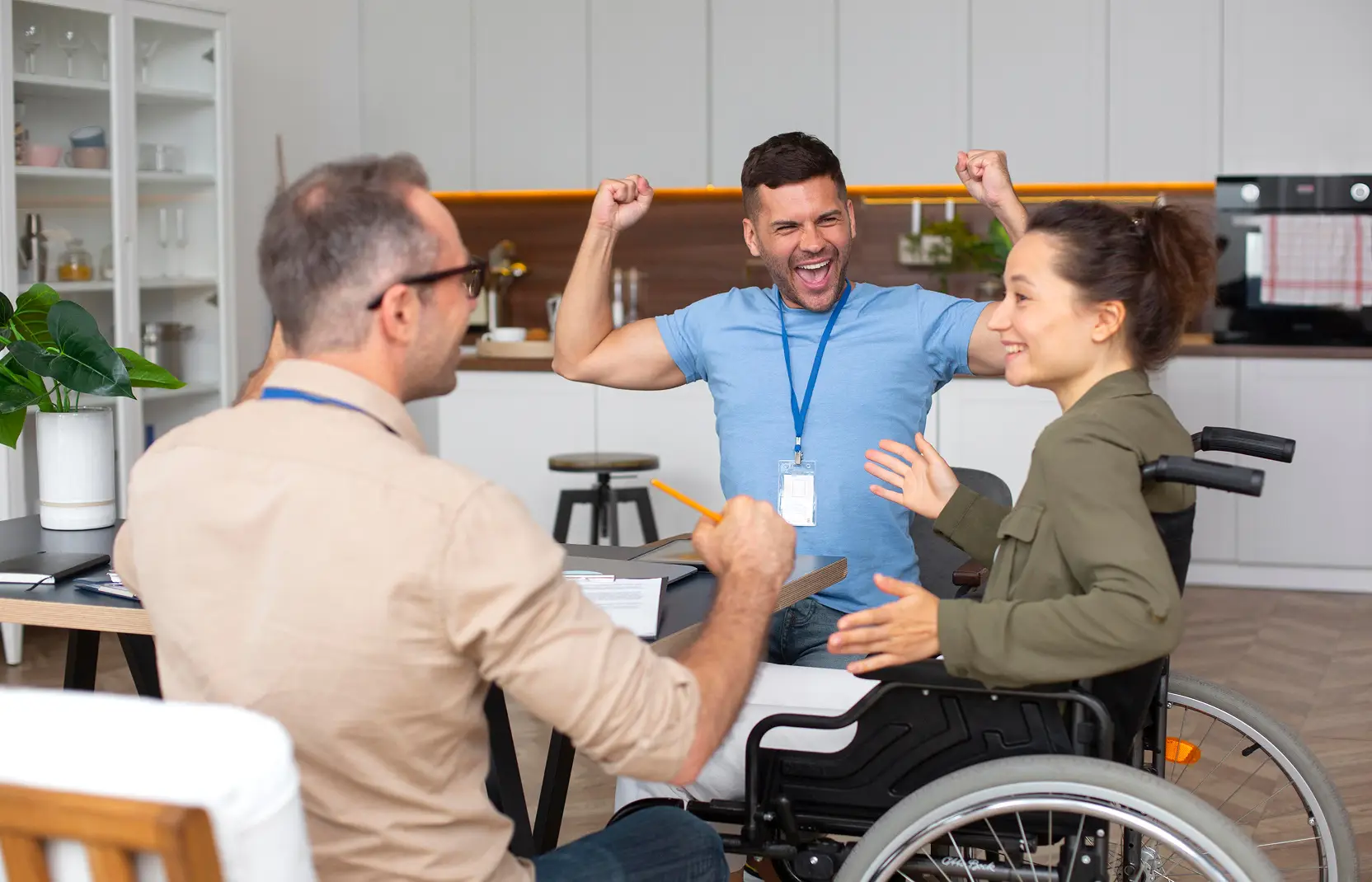 Students in a spirited discussion during their Bachelor of Community Services at Laurus Higher Education Australia